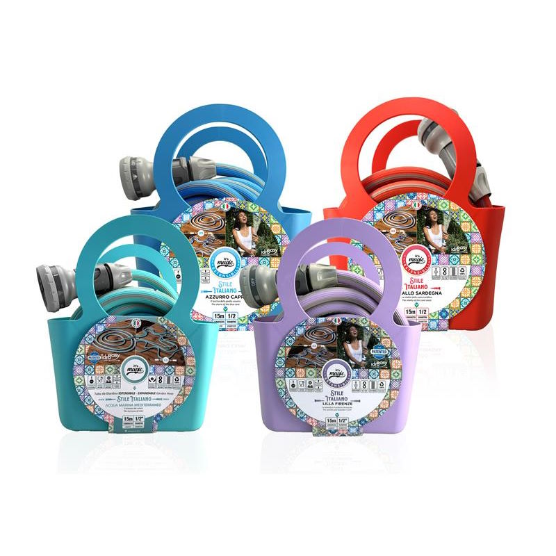 Tubi estensibili da giardino 15m colori assortiti